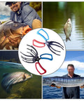 Two Pack 3 Claw Metal Fish Gripper Pliers Set For Freshwater Fishing shown with variety of fish catches and ergonomic design