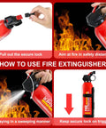 Instructions for using Compact Water Based Portable Fire Extinguisher With Mount Bracket For Home Kitchen Car Boat RV And More 620ml Class A B C K Fire Safety In Tight Spaces With Easy Mount And Secure Storage