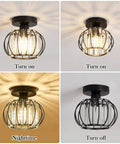 Two Pack Semi Flush Mount Ceiling Light Fixture With Lit Crystal Chandelier Style Modern Mini Indoor Ceiling Lamp On and Off