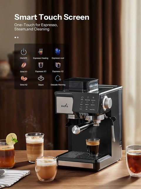 Hassle Free Home Barista Espresso Machine Featuring Customizable Grind Options And Intuitive Touchscreen Controls For Smooth Daily Pulls And Velvety Frothed Drinks with smart touchscreen and coffee cups.