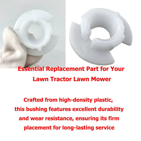 2 Pack Steering Bushing Replacement For Lawn Tractor Fits 3/4 Inch And 5/8 Inch Steering Shafts Black For Large Shaft White For Small Shaft Heavy Duty Mower Steering Bushings Set, white plastic bushings
