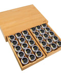 K Cup Pod Holder Drawer Organizer Bamboo Double Drawer Holds Up To 30 Pods Space Saving Coffee Capsule Storage top view