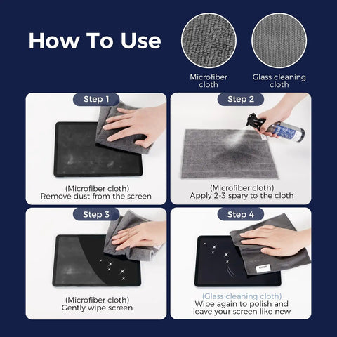Screen Cleaner Spray Kit With Gel For All Electronics Streak Free Dope Clean Non Drip Formula how to use guide with steps