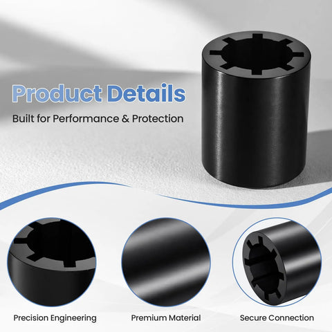 Heavy Duty Screw Drive Coupler 4 Pack Replacement Parts For Garage Door Openers Compatible With LiftMaster, Chamberlain, And Craftsman industrial-strength black polyurethane coupler