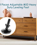 Heavy Duty M10 Swivel Leveling Feet With T Nuts And Lock Hardware Dead Easy Adjustable Furniture Legs For Cabinets Sofas Tables Tough As Nails Black Riser Kit on a wooden cabinet.