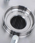 Close-up of Front Passenger Side Steering Knuckle And Wheel Hub Bearing Replacement For Honda CRV 2007 2008 2009 with 5-lug design.