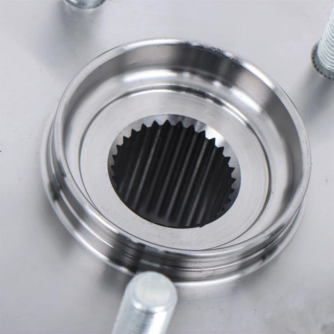 Close-up of Front Passenger Side Steering Knuckle And Wheel Hub Bearing Replacement For Honda CRV 2007 2008 2009 with 5-lug design.