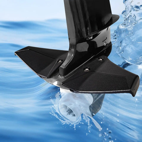 Outboard Hydrofoil Stabilizer for Boats, slashes bow rise and drag in water, kicks cavitation to the curb, keeps your ride smooth and stable