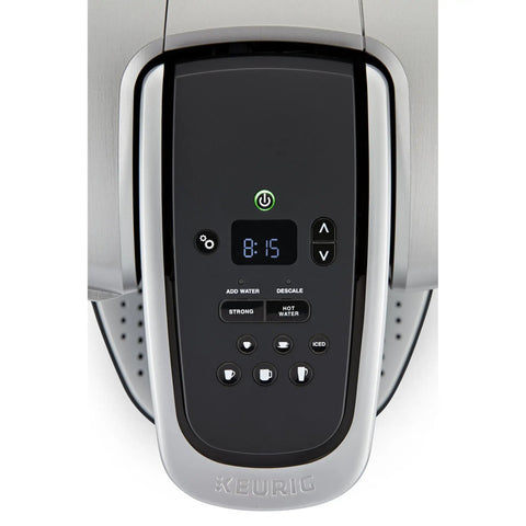 Top view control panel of All In One Single Serve Coffee Maker With Strong Brew Power And Temperature Control, Iced Coffee Ready.