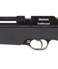Trailscout CO2 Air Rifle.177 Caliber, 660 FPS Velocity, black textured grip handle and trigger close-up view
