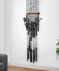 Heavy Duty Vertical Fishing Rod Holder Wall Mounted Rack Hooks Up 15 Large Rods Or Rod And Reel Combos In Just 18 Inches Of Wall Space Holds Up To 33 Lbs Easy 3 Screw Install Perfect For Freshwater Or Saltwater Gear