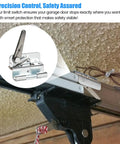 Beefed Up Heavy Duty Garage Door Opener Limit Switches For Screw Drive And Chain Glide Systems installed on a garage door track