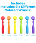 Magnetic Wands For Kids Set Of 6 With Handles Hands On Multisensory Literacy And Science Manipulatives in rainbow colors.