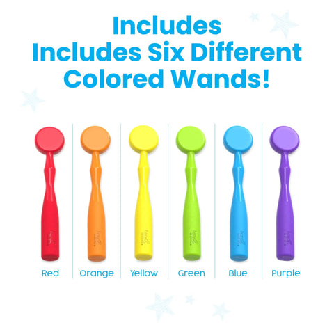 Magnetic Wands For Kids Set Of 6 With Handles Hands On Multisensory Literacy And Science Manipulatives in rainbow colors.