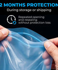 Heavy Duty Reclosable Poly Bags 8x10 Inches Pack of 15, 4 Mil Thick, Rustproof Shield With Vapor Corrosion Inhibitor, Fits Metal, Electronics, Machinery, Automotive Parts, Waterproof Packaging for Long-Lasting Protection, blue zip bag