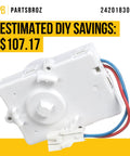 Condenser Fan Motor 242018303 for Frigidaire and Electrolux Refrigerators, white unit with wires, saves $107.17