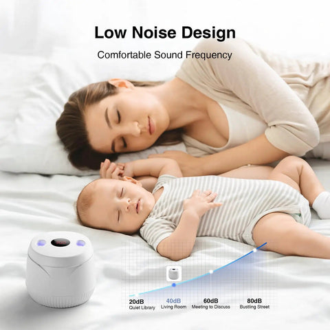 Retainer Cleaner Machine With 45kHz Ultrasonic Cleaning And LED Digital Timer 200ml Capacity near sleeping mother and baby