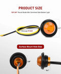 Product size details of 10 Pack Three Quarter Inch Round Mini Led Clearance Lights For Trucks RVs Rigs Buses Trailers Vans Caravans And Boats
