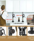 MANQO cabinet jack set (front view) for cabinet installation; adjustable 12.6-23.6 in, 78 lb per jack, 2 pcs