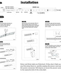 Installation guide for 5050 LED Strip Lights AC 110-120V White 6000K, illustrating cutting and connecting steps.
