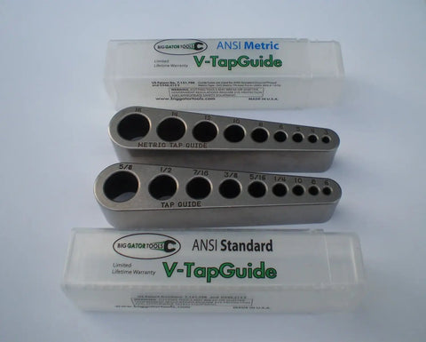 Two Tap Guides For Hand Tapping Portable V Groove Alignment Tools For Perpendicular Tap Alignment On Round Parts And Corners Prevent Tap Breakage Automatically Squares Tap Pocket Size With Protective Storage Tube Handy Machining Accessory