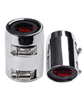 Pair of chrome stainless steel radiator hose ends with clamps for universal 24-inch coolant hose kit