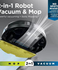 2-In-1 Robot Vacuum And Sonic Mop With Self-Empty Base featuring underside view with mop attachment, UR2650WS Renewed.