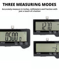 Display of 6 Inch Electronic Digital Caliper With Stainless Steel Build And Extra Large LCD Screen, Inches Millimeters And Fractions Conversion