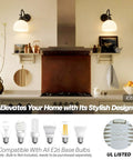 SongCiLT Vintage Wall Sconce 1-Light with White Striped Glass Globe Shade in kitchen, showcasing a stylish design with a metal base.