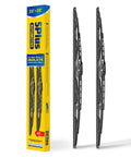 Heavy Duty Traditional Metal Windshield Wiper Blades Two Pack 22 Inch J Hook Fits Ford F150 F250 F350 displayed with packaging.