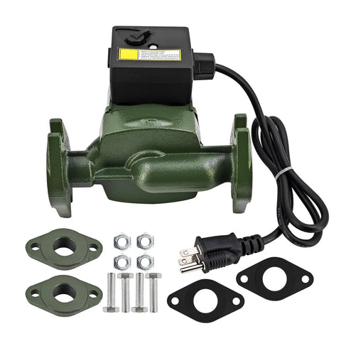 Heavy Duty Hydronic Hot Water Circulator Pump 005 F2 Replaces Taco Models 115 Volt 1/35 Hp 3250 Rpm with fittings and cord.