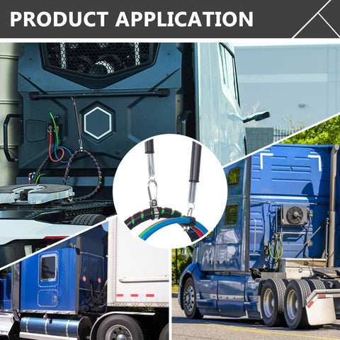 16 Inch Tender Spring Kit With 3 In 1 Air Line Holder and 3 Hole Clamp Holder for semi truck lines in use
