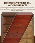 Killer Performance Water Based Walnut Wood Stain For Furniture Cabinets And Woodwork showing rich color on stained wood surfaces.