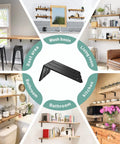 Heavy Duty Countertop Support Brackets 4 Pack 12 By 6 Inch L Shape Steel Corbels Thick 3/8 Wall Mount Shelf Braces in various room settings.