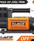 Heavy Duty 12V Portable Air Compressor With Digital Pressure Gauge Tire Inflator Kit, compact design with rugged features.