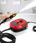 Heavy Duty 2500W Steam Cleaner With Lightning Fast Heat Up Portable High Temp Power Steamer being used to clean bathroom grout.