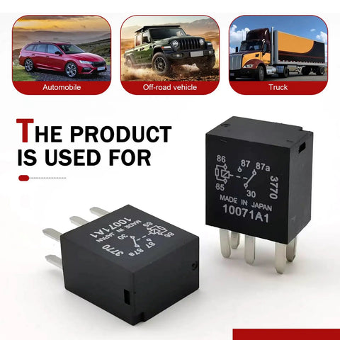 2 Pack 12V 5 Pin Car Relay Plug And Play Direct Replacement For Fuel Pump And Engine Control, Universal Fit, close-up view