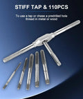 110 Pcs Beefed-Up Metric Tap and Die Set M2-M18 Rethreading Kit for Cutting External and Internal Threads with Storage Case