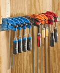 F Style Clamp Rack For Wood Clamps Heavy Duty Wall Mount Organizer In Galvanized Steel Keeps Clamps Handy And Neat Stores Clamps
