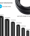 All In One Vacuum Line Kit With Six Five Foot Silicone Hoses In One Eighth To Three Eighth Inch Diameters And 64 Connectors