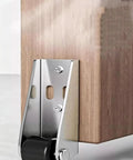 Close-up of Heavy Duty Vertical Track Roller Wheels For Sliding Barn Doors And Wood Gates featuring silent rubber caster and metal bracket.