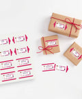Straight Up Game Changing Full Sheet Printable Shipping Labels 8.5 X 11 Inch Matte Clear Stickers on wrapped gifts.