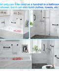 Matte Black Shower Grab Bar 12 Inch One Inch Diameter Heavy Duty Stainless Steel Safety Handle Wall Mounted No Slip Grip For Bathroom Help Safe Grip For Handicap Elderly Seniors And Disabled, bathroom view