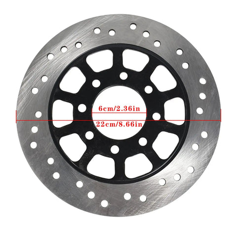 Beefy 44 Inch Rear Axle Shaft Kit With Chain Sprocket And Brake Disc Pillow Block Wheel Hub For ATV Quad Go Kart And Golf Cart Durable Installation For DIY Projects, close-up view of brake disc with dimensions