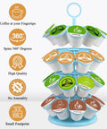 Coffee Pod Holder Organizer For K-Cups, 36 Pod Capacity, Rotating 360 Degree Spin, Detachable Countertop Stand, Space Saving Kitchen Storage For Home Office, Light Blue Finish, Keeps Your Coffee Station Neat And Ready.