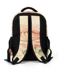 Back of Dope Botanical Rose Sprig Printed Unisex Backpack With Large Capacity For School Travel And Everyday Use Durable Polyester