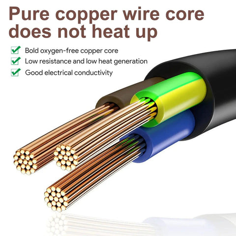 Cross-section view of pure copper wire for 90W Portable Power Charger For Explorer Series Power Stations, highlighting conductivity.