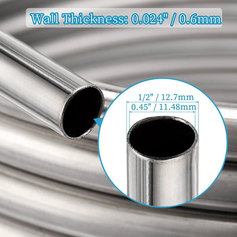 Vigorous wort chiller: 1/2 in stainless steel immersion coil, 50 ft for beer brewing.