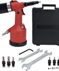 Pneumatic Rivet Nut Setting Kit For M3 To M12 Nuts, Air Powered Riveter Gun, Heavy Duty Zinc Alloy Riveting Tool, Case