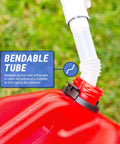 Bendable tube of Heavy Duty Manual Fuel Transfer Pump And Gasoline Siphon for easy liquid drainage from canisters.